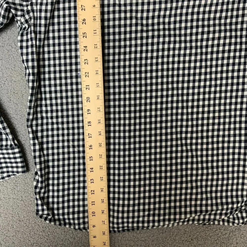 Banana Republic Shirt‎ Mens Large Black check Flannel Long Sleeve Button Up